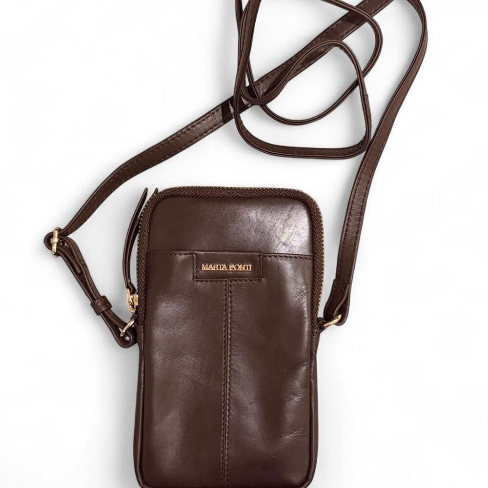 Marta Ponti Genuine Leather Phone Crossbody Wallet Bag